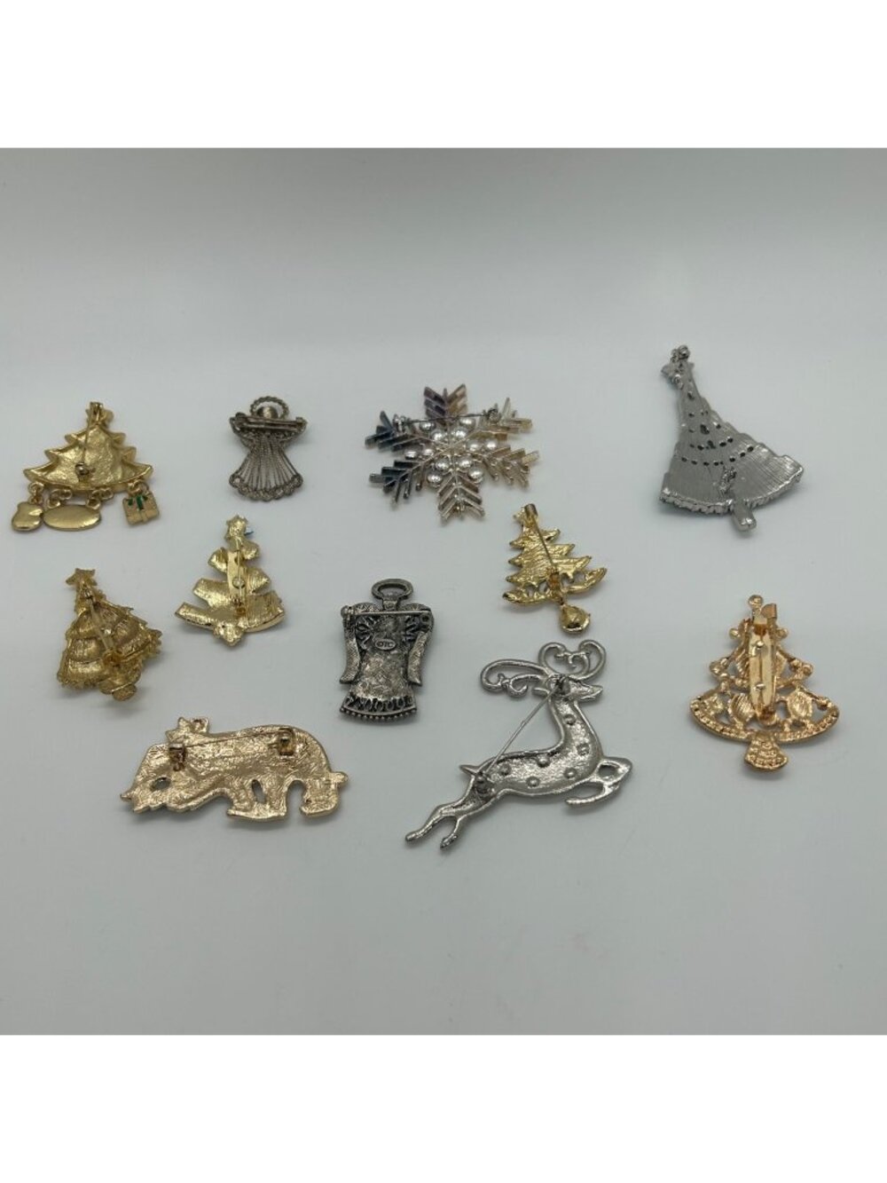 Christmas Brooch Lot Tree Pin Radko Eisenberg Avon Gerry Vintage Modern - Picture 12 of 15